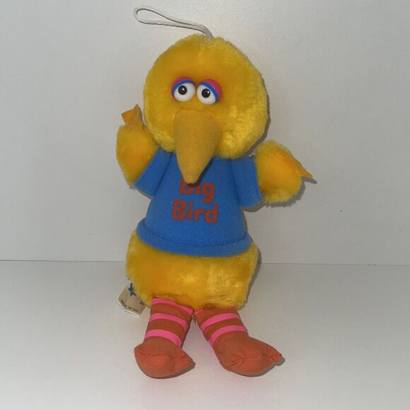 9" VINTAGE HASBRO SOFTIES SESAME STREET BIG BIRD STUFFED ANIMAL PLUSH TOY DOLL - Picture 1 of 9